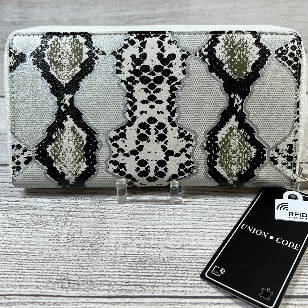 Silver Snakeskin Print Genuine Leather Women's Wallet (7887354)